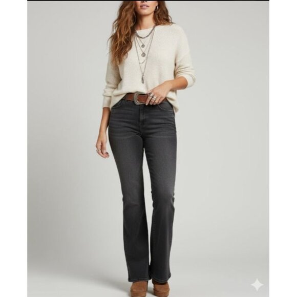 We The Free Black Flare Jeans Womens Size 34 Boho Antiquewash NWT - Picture 8 of 16